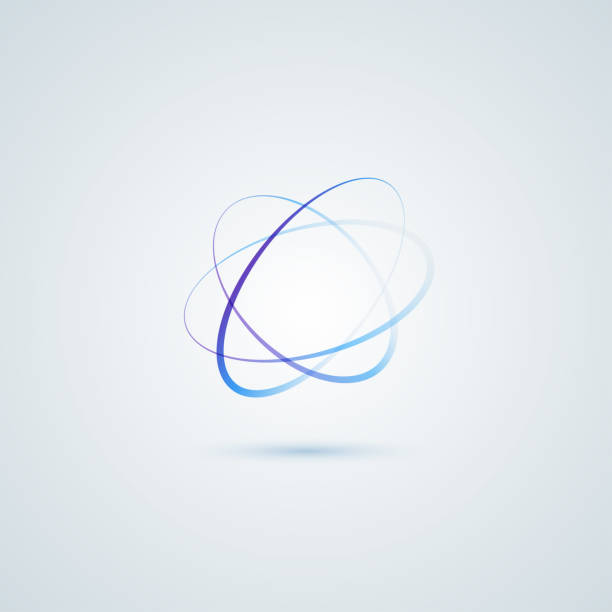 projekt logo atom - orbiting stock illustrations