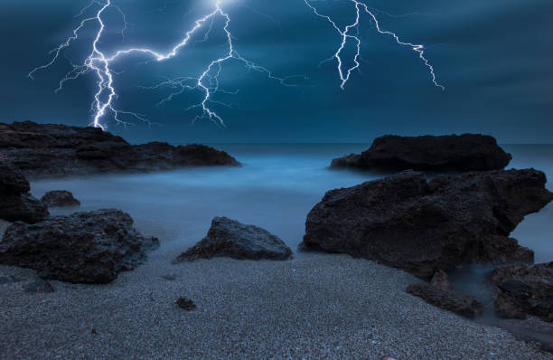 istock A stormy night in the blue sea 1047645530