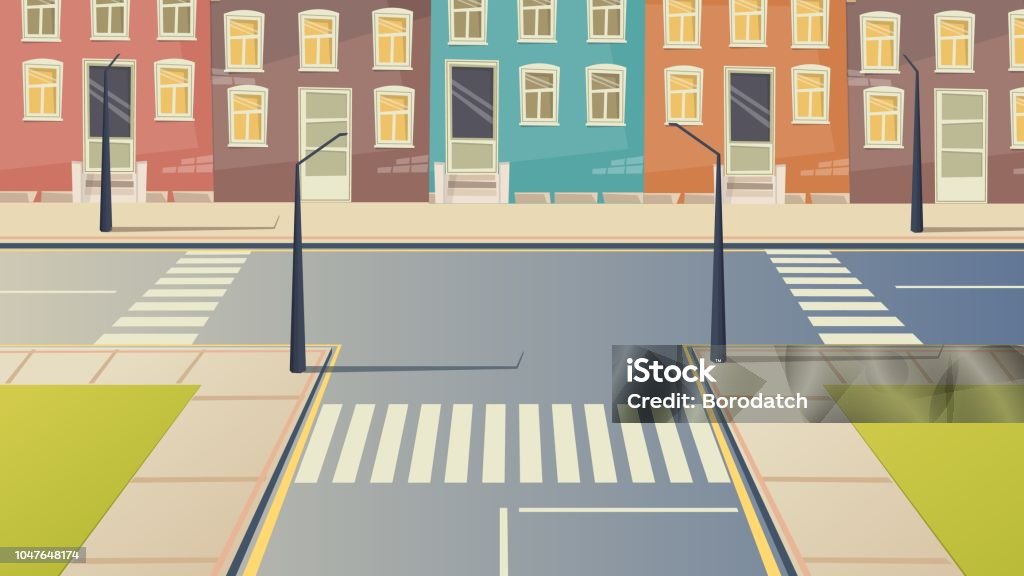 Ilustración de Cruce De Dibujos Animados Calle Urbano El Paisaje Ilustración De Fondo De Carretera Ciudad Cruce De Peatones y más Vectores Libres de Derechos de Calle - iStock Ilustración de Cruce De Dibujos Animados Calle Urbano El Paisaje Ilustración De Fondo De Carretera Ciudad Cruce De Peatones y más Vectores Libres de Derechos de Calle - iStock