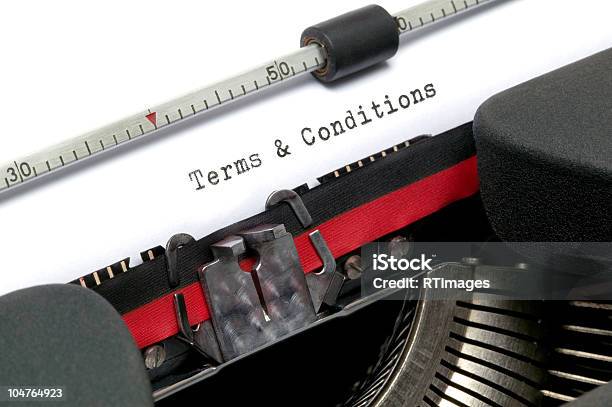 Allgemeine Geschäftsbedingungen Schreibmaschine Stockfoto und mehr Bilder von Vertrag - Vertrag, Geschäftsbedingungen, Altertümlich