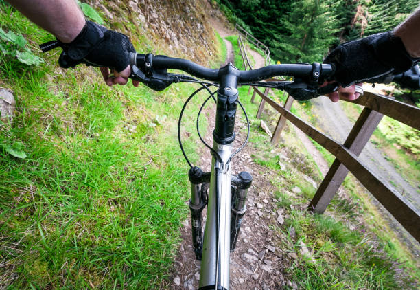 istock Wearable camera mountainbiking perspective 1047649338