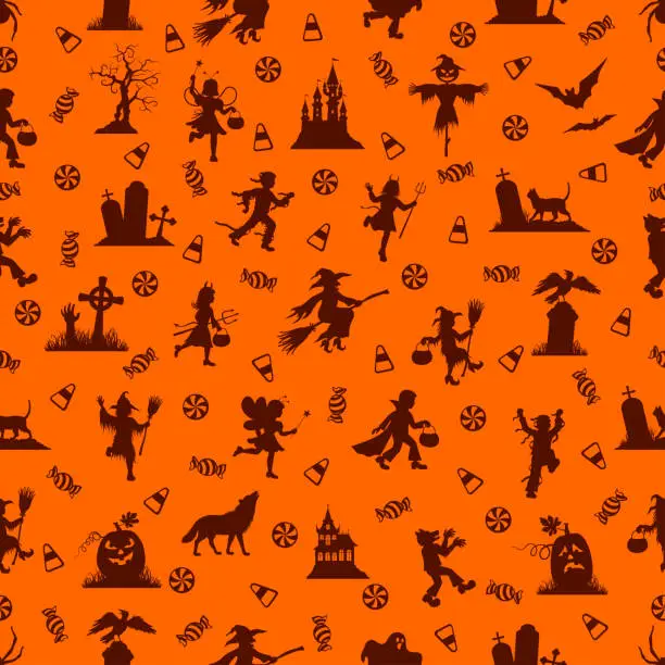 Vector illustration of Halloween Seamless Pattern