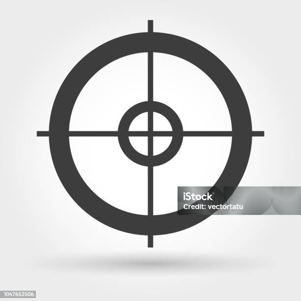 Crosshair Icon On White Stock Illustration - Download Image Now - Icon Symbol, Sports Target, Gun
