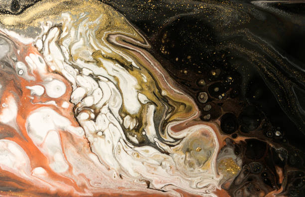 istock Gold marbling texture design. Beige and golden marble pattern. Fluid art. 1047653540