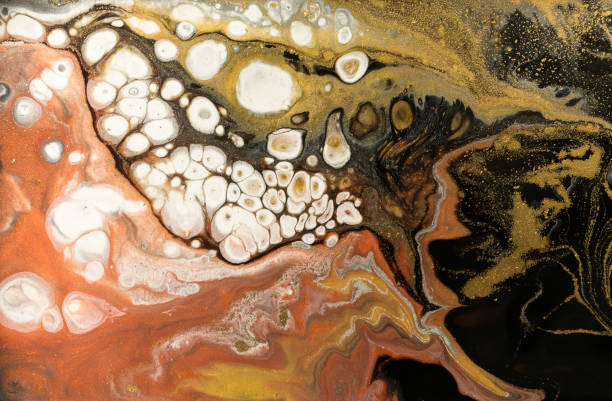 istock Gold marbling texture design. Beige and golden marble pattern. Fluid art. 1047653584