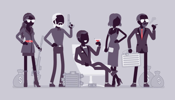 illustrations, cliparts, dessins animés et icônes de équipe du secret service - detective spy women fashion