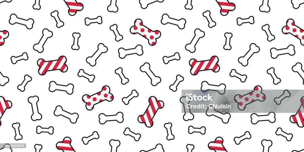 Dog bone seamless pattern vector Christmas Santa Claus Xmas dog paw candy cane french bulldog tile background scarf isolated repeat wallpaper illustration cartoon Dog stock vector