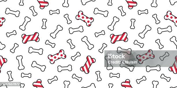 Dog Bone Seamless Pattern Vector Christmas Santa Claus Xmas Dog Paw Candy Cane French Bulldog Tile Background Scarf Isolated Repeat Wallpaper Illustration Cartoon Stock Illustration - Download Image Now