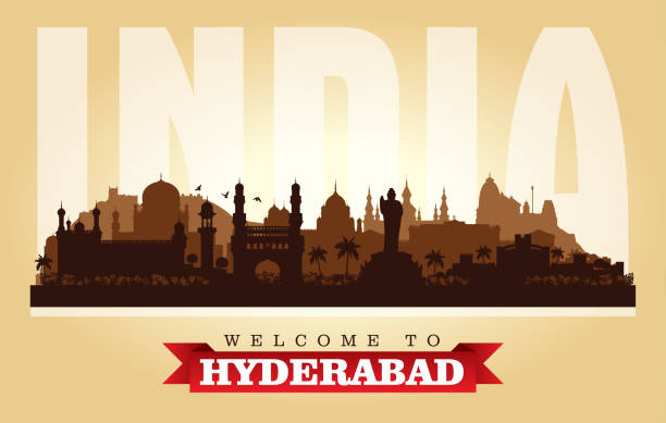 illustrazioni stock, clip art, cartoni animati e icone di tendenza di hyderabad india skyline della città silhouette - hyderabad