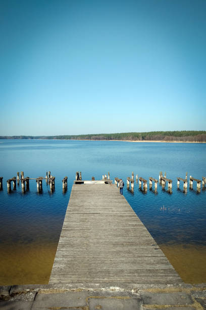 istock Landscape with lake in summer. Blue sky 1047661466