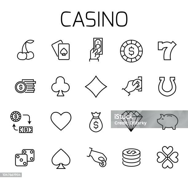 Casino Related Vector Icon Set Stock Illustration - Download Image Now - Ace, Addiction, Blackjack