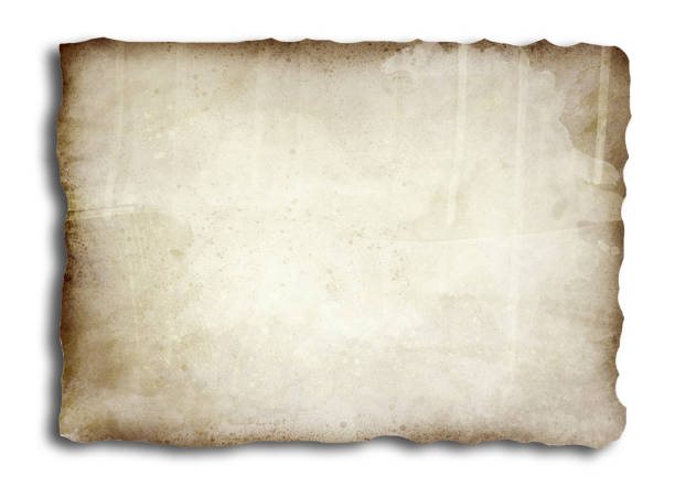 istock Old, burnt paper isolated on white background illustration 1047664748