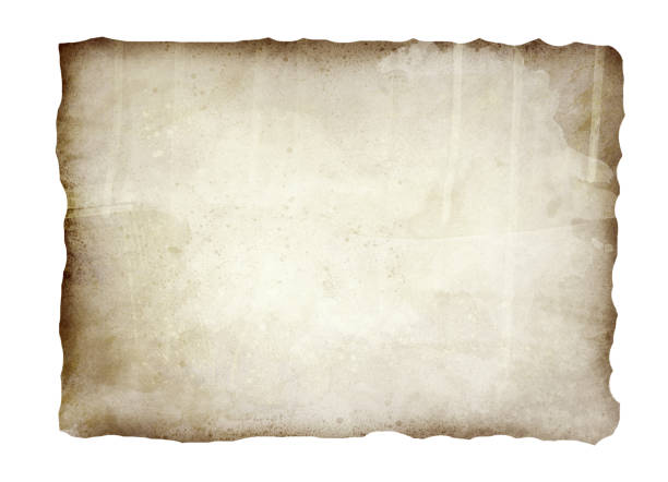 istock Old, burnt paper isolated on white background illustration 1047664848