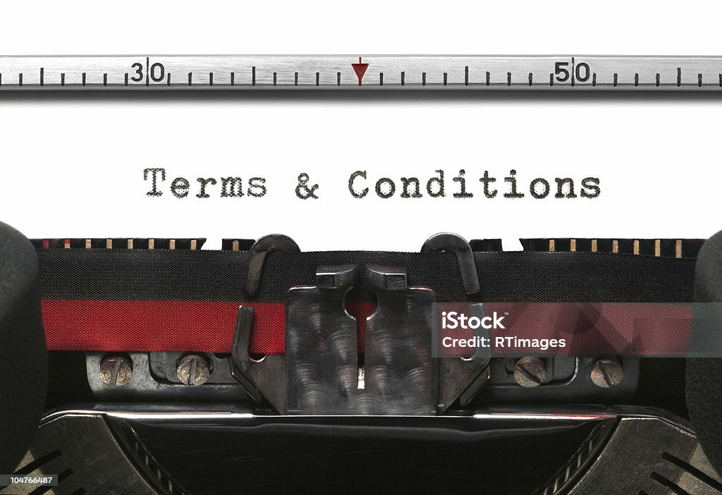 Máquina de escrever termos & condições - Foto de stock de Máquina de datilografar royalty-free