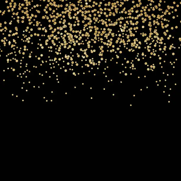 Gold dust falling down, behing the black background art