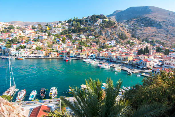 istock Symi town cityscape, Dodecanese islands, Greece 1047683842