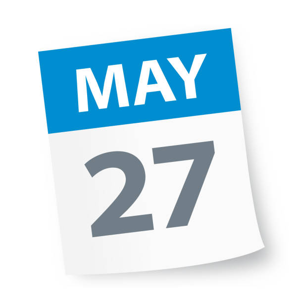 May 27 - Calendar Icon May 27 - Calendar Icon - Vector Illustration number 27 stock illustrations