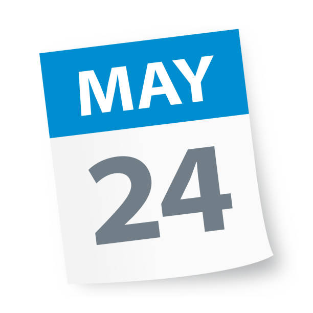 May 24 - Calendar Icon May 24 - Calendar Icon - Vector Illustration may 24 calendar stock illustrations