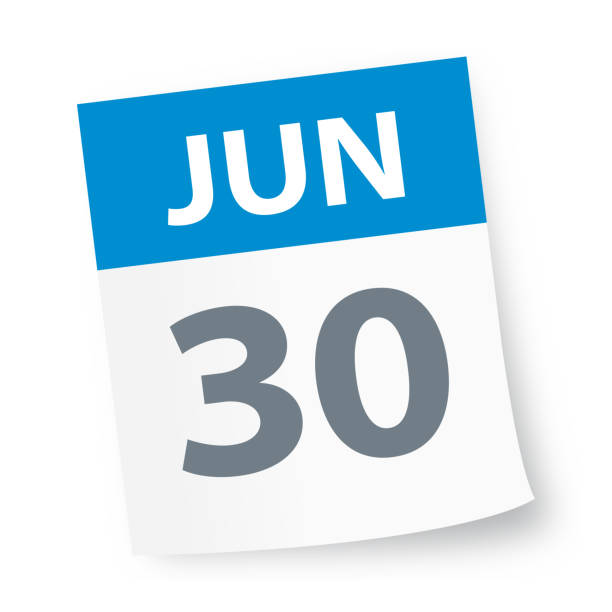 illustrazioni stock, clip art, cartoni animati e icone di tendenza di 30 giugno - icona calendario - june