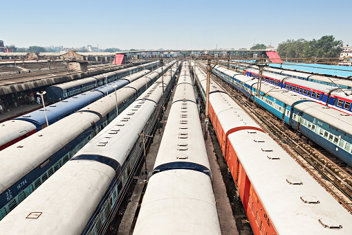 Background of cross railway tracks