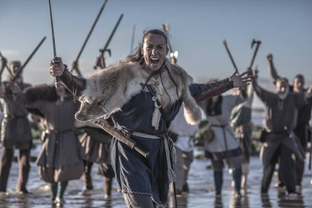istock Viking female in the sea 1047698862