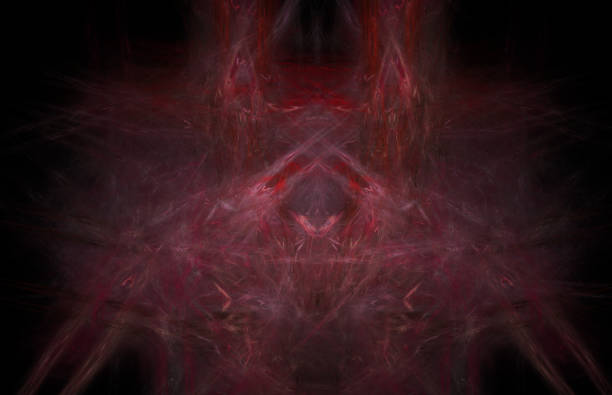 istock Red fractal glowing pattern. Fantasy fractal texture. Digital art. 3D rendering. Computer generated image. 1047700366