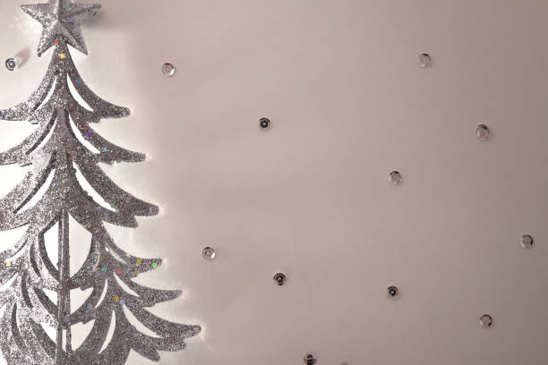 istock Christmas decoration silver tree with snow concept closeup 1047702902