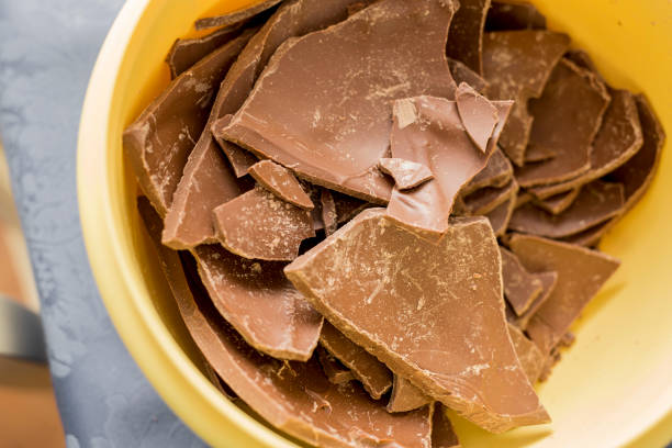 istock image with detail of chocolate pieces inside yellow plastic container 1047702954