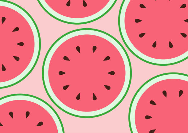スイカ夏果物 blackground - watermelon点のイラスト素材／クリップアート素材／マンガ素材／アイコン素材