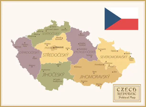 Vector illustration of 36 -Czech Republic - Vintage Isolated q10