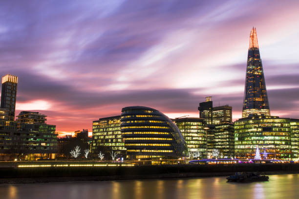 istock View from Tower Bridge on London Cityscape panorama at sunset 1047706664