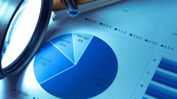 istock Many charts and graphs reflect the company's concept of data collection and statistical performance in the past year. 1047707894