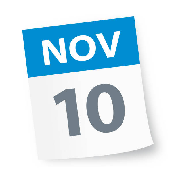 11 월 10 일-달력 아이콘 - november calendar month time stock illustrations