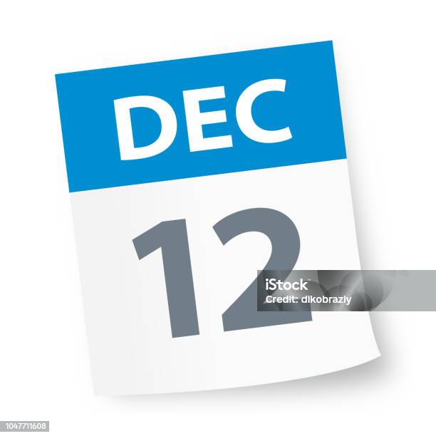 Ilustración de 12 De Diciembre Icono De Calendario y más Vectores Libres de Derechos de Diciembre - Diciembre, Número 12, 2018