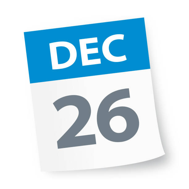 December 26 - Calendar Icon December 26 - Calendar Icon - Vector Illustration number 26 stock illustrations