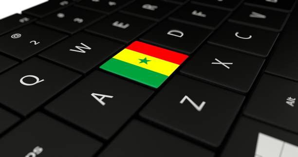 boutons de drapeau du sénégal - politics internet computer key render photos et images de collection