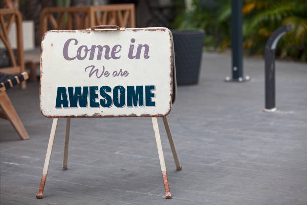 istock Come in, we are awesome - Open sign 1047719492