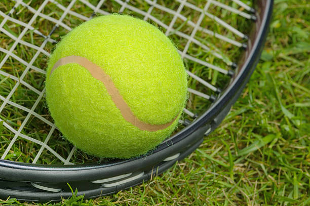 istock Tennis ball and racket close up 104772188