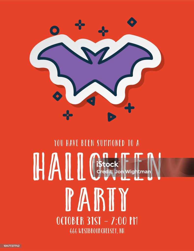 Halloween Line Icon Party Invitations Halloween Line Icon Invitation/Templates for parties. Bat - Animal stock vector