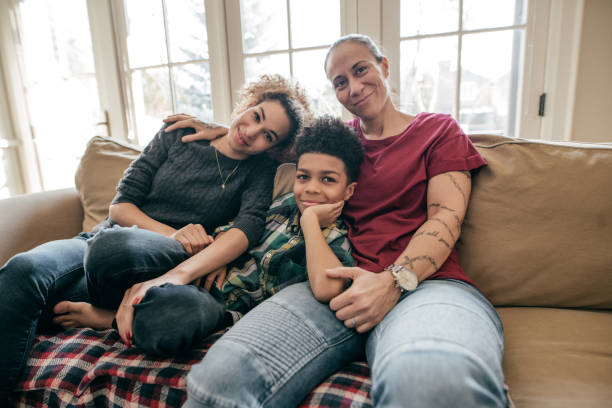 istock Homosexual family portrait 1047728792