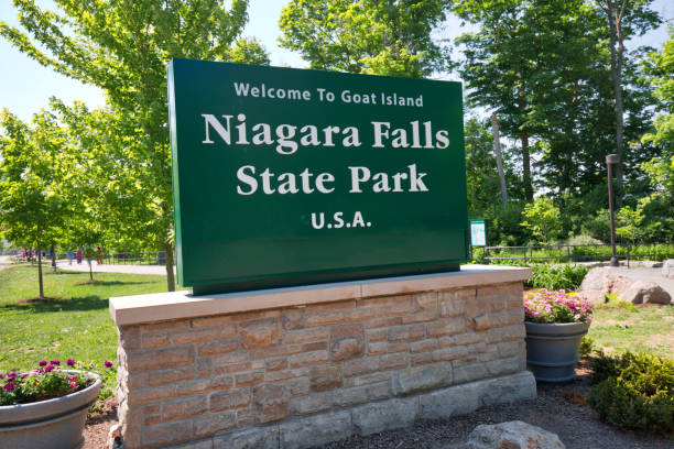 istock Niagara Falls State Park entrance 1047731994