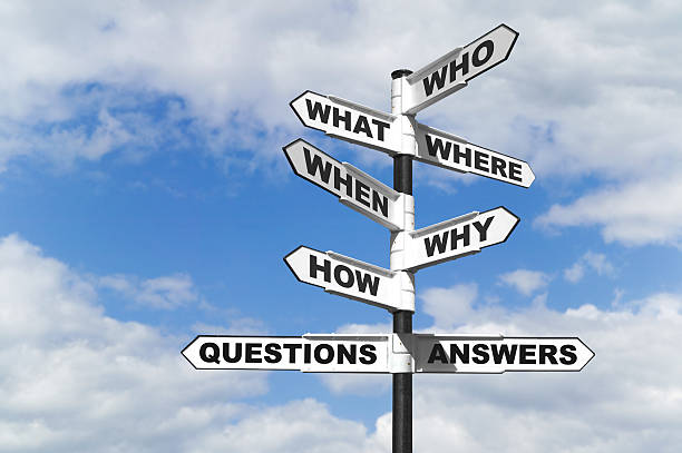 Questions and Answers signpost stock photo