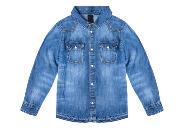 istock Jeans shirt isolated on white background 1047738496
