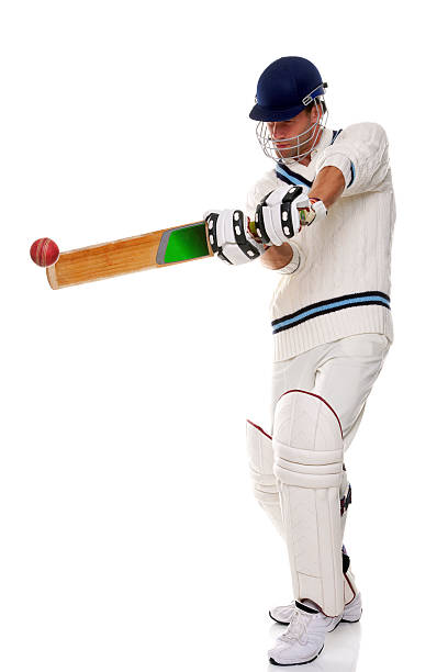 istock Cricketer with bat in hand hitting ball 104774452