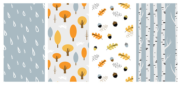 Fall Fill Pattern Autumn Pattern Set Perfect For Wallpaper Gift Paper Pattern Fills Web ...