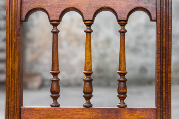 istock Vintage Oak antique Chair with Rattan Webbing 1047757438