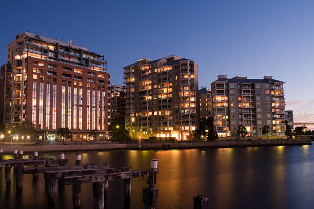 istock Highrise apartments on the waterfront. 104776058