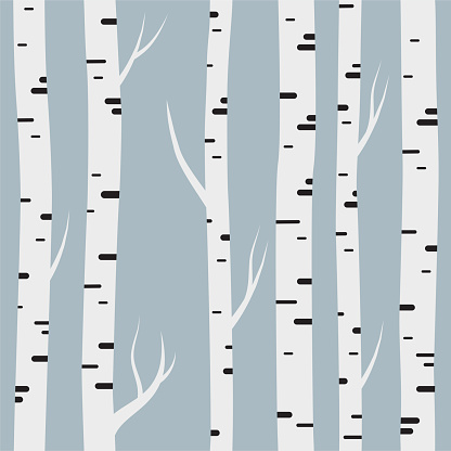 seamless pattern with birch trees. Design element for wallpapers, web site background, baby shower invitation, birthday card, scrapbooking, fabric print etc.