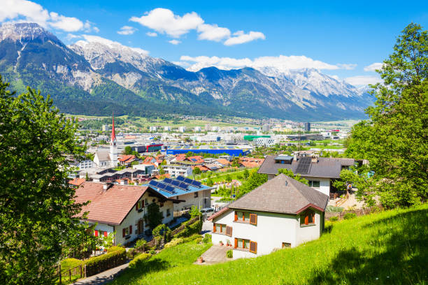 istock Innsbruck aerial panoramic view 1047762112
