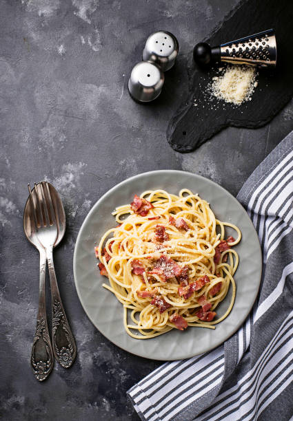 istock Pasta Carbonara with bacon and parmesan 1047768316